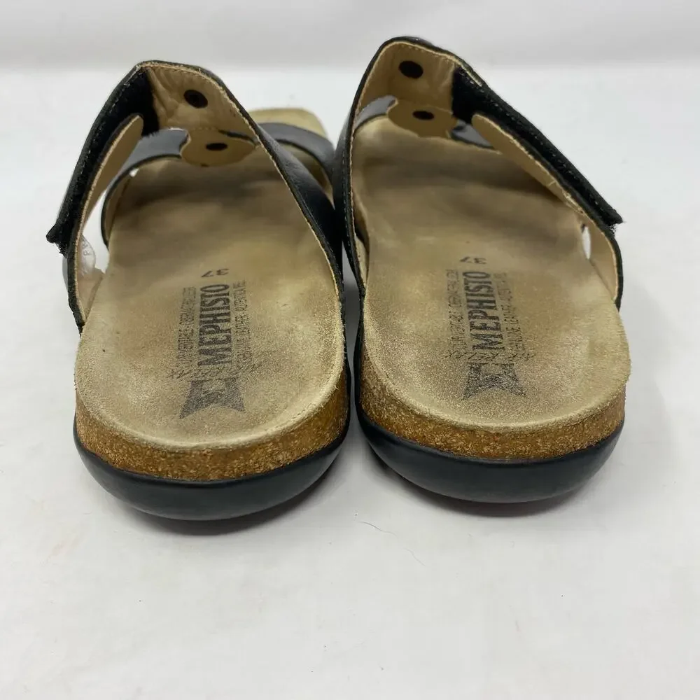 Mephisto Air Relax Leather T-Strap Slide On Sandals Womens Size 6.5